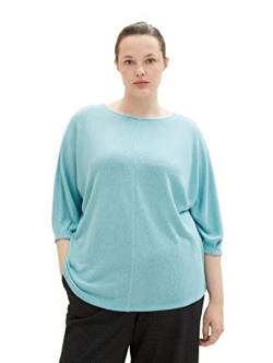 TOM TAILOR Damen 1039917 T-Shirt mit 3/4-Arm, 10426-Summer Teal, 50 von TOM TAILOR