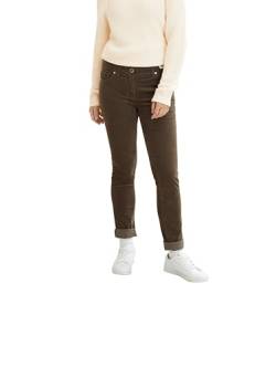 TOM TAILOR Damen Alexa Slim Samthose 1034190, 18123 - Tarmac Khaki, 32W / 30L von TOM TAILOR