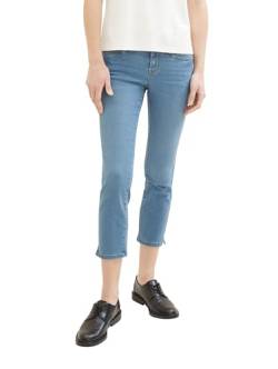 TOM TAILOR Damen Alexa Straight Cropped Jeans, light stone bright blue denim, 32/26 von TOM TAILOR