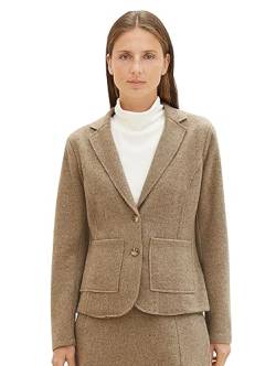 TOM TAILOR Damen Basic Cosy Blazer mit Taschen , doeskin melange, M von TOM TAILOR