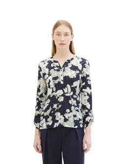 TOM TAILOR Damen Basic Henley Longsleeve mit Print, 34790 - Cut Floral Design, XXXL von TOM TAILOR