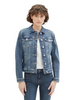 TOM TAILOR Damen Basic Jeansjacke, 10120 - Used Dark Stone Blue Denim, XS von TOM TAILOR