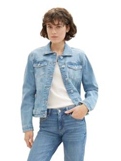 TOM TAILOR Damen Basic Jeansjacke, 10142 - Light Stone Blue Denim, S von TOM TAILOR