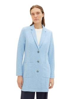 TOM TAILOR Damen Basic Mantel mit Struktur, 35064 - Fjord Blue Ck Structure, L von TOM TAILOR