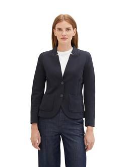 TOM TAILOR Damen Basic Ottoman Blazer mit Taschen, 10668 - Sky Captain Blue, L von TOM TAILOR