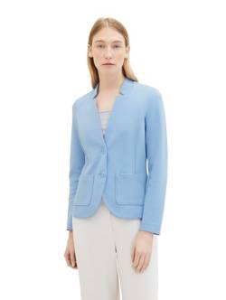 TOM TAILOR Damen Basic Ottoman Blazer mit Taschen, 34587 - Light Fjord Blue, L von TOM TAILOR