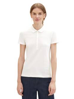 TOM TAILOR Damen Basic Polo Shirt, 10315 - Whisper White, XS von TOM TAILOR