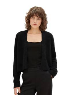 TOM TAILOR Damen Basic Strickjacke, deep black, XL von TOM TAILOR