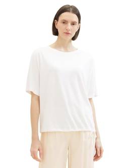 TOM TAILOR Damen Basic T-Shirt mit Rundhalsausschnitt, 10315 - Whisper White, L von TOM TAILOR