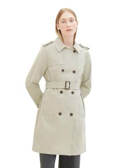 TOM TAILOR Damen Basic Trenchcoat mit Gürtel, 34895 - Desert Green, XL von TOM TAILOR