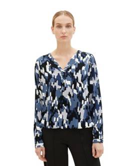 TOM TAILOR Damen Bluse mit Muster , black big texture design, 38 von TOM TAILOR