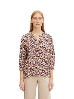 TOM TAILOR Damen Bluse mit Muster 1032576, 30197 - Beige Small Floral Design, 36 von TOM TAILOR
