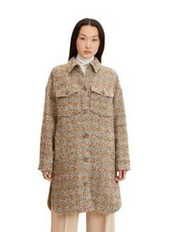 TOM TAILOR Damen Boucle Overshirt Jacke 1032465, 30283 - Structured Boucle Check Design, L von TOM TAILOR