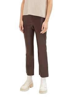 TOM TAILOR Damen Fake-Leder PU Leggings mit Schlag, Brushwood Brown, 40/28 von TOM TAILOR