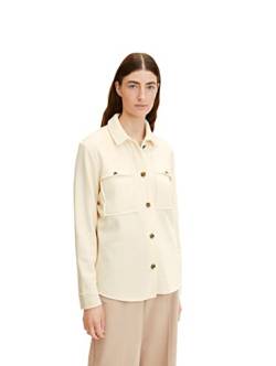 TOM TAILOR Damen Hemdjacke 1034008, 28130 - Soft Buttercream, 3XL von TOM TAILOR