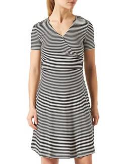 TOM TAILOR Damen Kleid in Wickeloptik 1032059, 29272 - Black Horizontal Stripe, 36 von TOM TAILOR