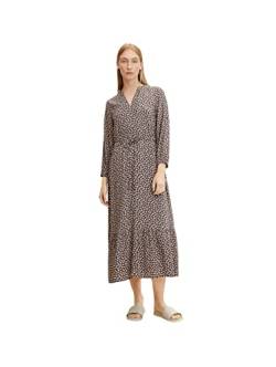 TOM TAILOR Damen Kleid mit Volant 1032518, 30616 - Anthracite Geometrical Design, 36 von TOM TAILOR