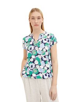 TOM TAILOR Damen Kurzarm-Bluse mit Muster , green flower design, 36 von TOM TAILOR