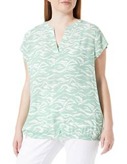 TOM TAILOR Damen Kurzarm-Bluse mit Muster , green small wavy design, 36 von TOM TAILOR