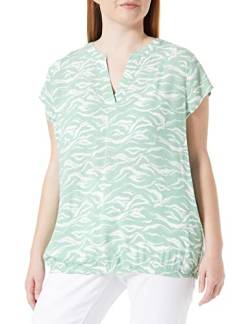 TOM TAILOR Damen Kurzarm-Bluse mit Muster , green small wavy design, 38 von TOM TAILOR