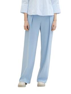 TOM TAILOR Damen Lea Straight Fit Hose mit weitem Bein, 34587 - Light Fjord Blue, 34/30 von TOM TAILOR