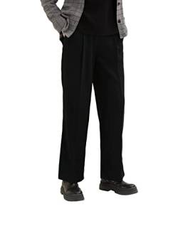 TOM TAILOR Damen Lea Striaght Fit Hose 1034543, 14482 - Deep Black, 44W / 32L von TOM TAILOR