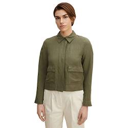 TOM TAILOR Damen Leinen Blazer Jacke 1031245, 11848 - Jungle Soil Green, 40 von TOM TAILOR