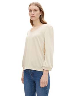 TOM TAILOR Damen Longsleeve mit Ballonärmeln 1030429, 10336 - Light Cashew Beige, 3XL von TOM TAILOR