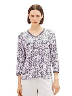 TOM TAILOR Damen Longsleeve mit Muster,33766 - Grey Floral Design, M. von TOM TAILOR