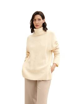 TOM TAILOR Damen Longstyle Rollkragenpullover 1034470, 28130 - Soft Buttercream, L von TOM TAILOR