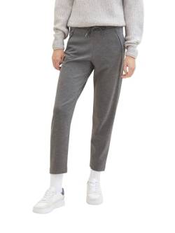 TOM TAILOR Damen Loose Fit Hose mit Gummibund, shady grey melange, 34/28 von TOM TAILOR