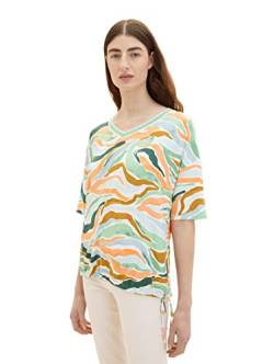 TOM TAILOR Damen Loose Fit T-Shirt mit elastischem Saum & Schleifen-Detail von TOM TAILOR