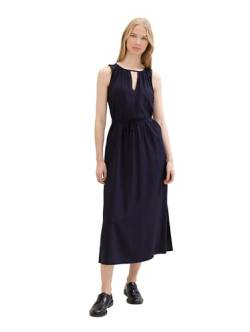 TOM TAILOR Damen Maxi-Kleid mit Bindegürtel, navy midnight blue, 38 von TOM TAILOR