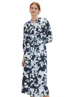 TOM TAILOR Damen Maxi-Kleid mit Muster, 34757 - Blue Cut Floral Design, 36 von TOM TAILOR