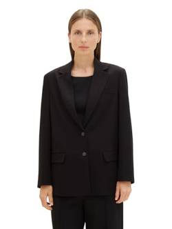 TOM TAILOR Damen Oversized Fit Basic Blazer , deep black, 34 von TOM TAILOR