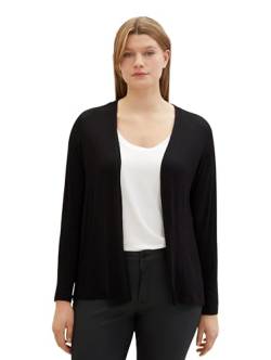 TOM TAILOR Damen Plussize Basic Sommer Cardigan , Black, 44 von TOM TAILOR