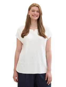 TOM TAILOR Damen Plussize Basic T-Shirt mit weitem Rundhalsausschnitt, 10315 - Whisper White, 54 von TOM TAILOR