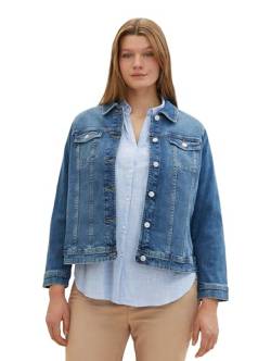 TOM TAILOR Damen Plussize Jeansjacke im Washed-Look, 10110 - Blue Denim, 44 von TOM TAILOR