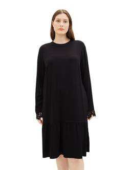 TOM TAILOR Damen Plussize Kleid mit Spitze, deep black, 44 von TOM TAILOR