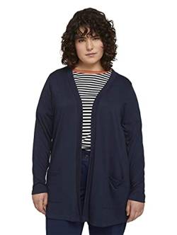 TOM TAILOR Damen Plussize Shirt Cardigan mit Taschen 1024898, 10668 - Sky Captain Blue, 48 Große Größen von TOM TAILOR