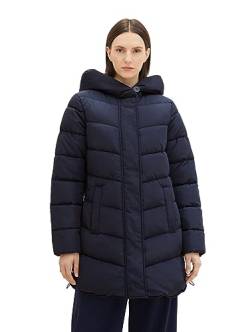 TOM TAILOR Damen Puffer Mantel mit Kapuze , sky captain blue, XL von TOM TAILOR