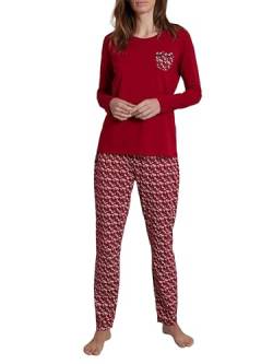 TOM TAILOR Damen Pyjama Rundhals, X-Mas, rot, 46 von TOM TAILOR