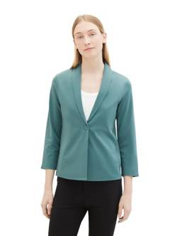 TOM TAILOR Damen Regular Fit Basic Blazer Jacke mit 3/4-Arm, 10697 - Sea Pine Green, XL von TOM TAILOR