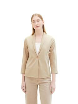 TOM TAILOR Damen Regular Fit Basic Blazer Jacke mit 3/4-Arm, 11485 - Sandy Beige, M von TOM TAILOR