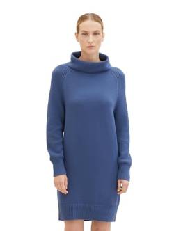 TOM TAILOR Damen Strickkleid mit Schalkragen, Stormy Sea Blue, 42 von TOM TAILOR