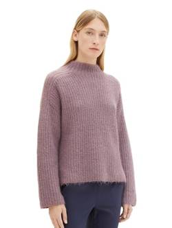 TOM TAILOR Damen Strickpullover mit Struktur, dusty lilac melange, L von TOM TAILOR