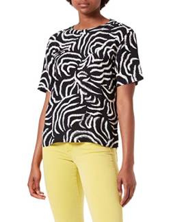 TOM TAILOR Damen T-Shirt Bluse 1031665, 29861 - Black Abstract Waves Design, 32 von TOM TAILOR