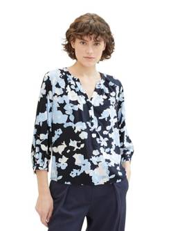 TOM TAILOR Damen Tunica Bluse mit Muster, 34757 - Blue Cut Floral Design, 36 von TOM TAILOR