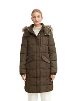 TOM TAILOR Damen Wintermantel mit Kapuze 1032489, 18123 - Tarmac Khaki, XS von TOM TAILOR