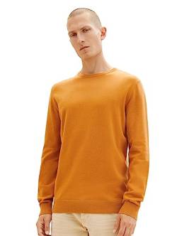 TOM TAILOR Herren 1027661 Basic Crewneck Strickpullover, 27682-rusty orange Burned Melange, XXXL von TOM TAILOR